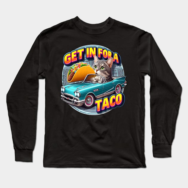 Taco Cat Cruising Long Sleeve T-Shirt by coollooks